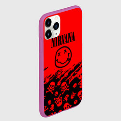 Чехол iPhone 11 Pro матовый Nirvana rock skull, цвет: 3D-фиолетовый — фото 2