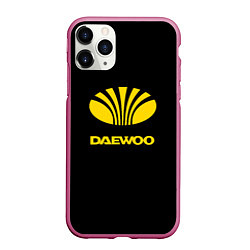 Чехол iPhone 11 Pro матовый Daewoo logo yellow, цвет: 3D-малиновый