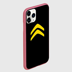 Чехол iPhone 11 Pro матовый Citroen logo yellow, цвет: 3D-малиновый — фото 2