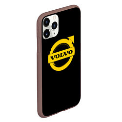 Чехол iPhone 11 Pro матовый Volvo yellow logo, цвет: 3D-коричневый — фото 2