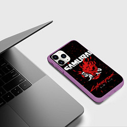 Чехол iPhone 11 Pro матовый Cyberpunk 2077 Samurai lego, цвет: 3D-фиолетовый — фото 2