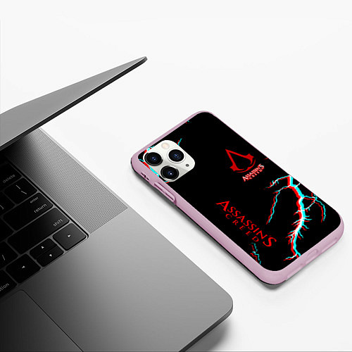 Чехол iPhone 11 Pro матовый Assassins Creed strom / 3D-Розовый – фото 3