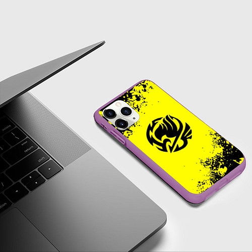 Чехол iPhone 11 Pro матовый Хвост феи текстура аниме / 3D-Фиолетовый – фото 3