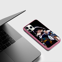 Чехол iPhone 11 Pro матовый Genshin impact - shogun raiden, цвет: 3D-малиновый — фото 2