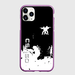 Чехол iPhone 11 Pro матовый Контра белые лого, цвет: 3D-фиолетовый