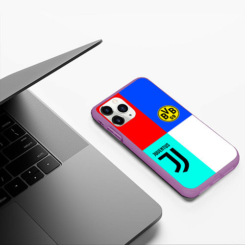 Чехол iPhone 11 Pro матовый Juventus x Borussia / 3D-Фиолетовый – фото 3