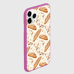 Чехол iPhone 11 Pro матовый Паттерн багет, цвет: 3D-фиолетовый — фото 2