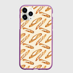 Чехол iPhone 11 Pro матовый The baguette pattern, цвет: 3D-фиолетовый