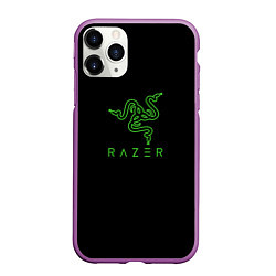 Чехол iPhone 11 Pro матовый Razer logo brend, цвет: 3D-фиолетовый