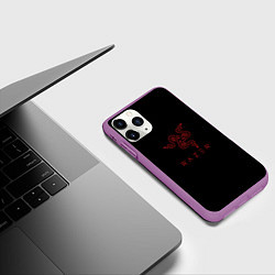 Чехол iPhone 11 Pro матовый Razer red logo, цвет: 3D-фиолетовый — фото 2