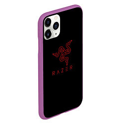 Чехол iPhone 11 Pro матовый Razer red logo, цвет: 3D-фиолетовый — фото 2