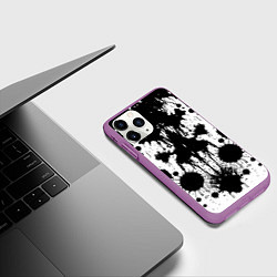 Чехол iPhone 11 Pro матовый Psychedelic Rorschach test - ai art, цвет: 3D-фиолетовый — фото 2