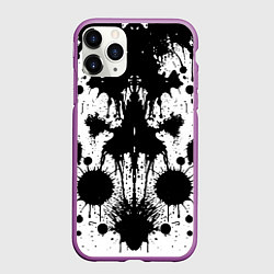 Чехол iPhone 11 Pro матовый Psychedelic Rorschach test - ai art, цвет: 3D-фиолетовый
