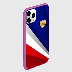 Чехол iPhone 11 Pro матовый Россия - униформа федерации, цвет: 3D-фиолетовый — фото 2