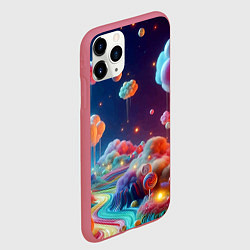 Чехол iPhone 11 Pro матовый Planet chupa chups - neon glow, цвет: 3D-малиновый — фото 2