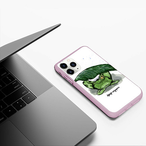 Чехол iPhone 11 Pro матовый Душу не дорого / 3D-Розовый – фото 3