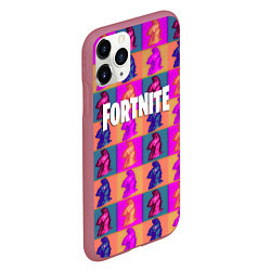 Чехол iPhone 11 Pro матовый Fortnite logo pattern game, цвет: 3D-малиновый — фото 2