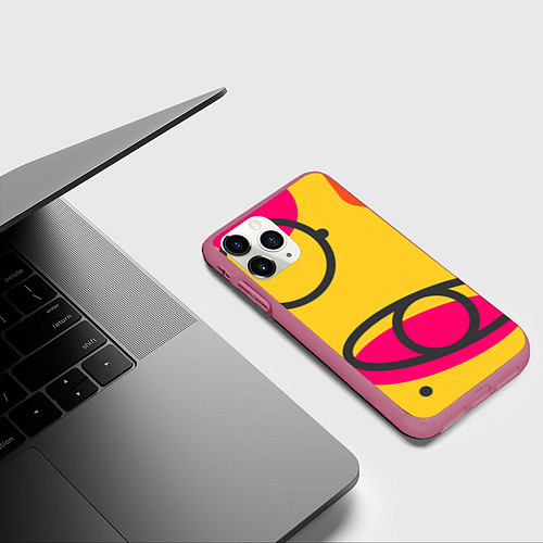 Чехол iPhone 11 Pro матовый Геометрия и цвет / 3D-Малиновый – фото 3