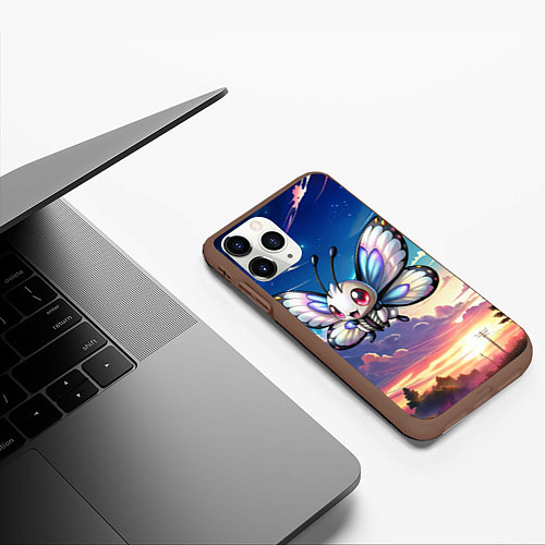 Чехол iPhone 11 Pro матовый Pokemon butterfree / 3D-Коричневый – фото 3
