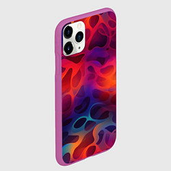 Чехол iPhone 11 Pro матовый Паттерн неоновой волны, цвет: 3D-фиолетовый — фото 2