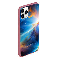 Чехол iPhone 11 Pro матовый Космический пейзаж - галактики, цвет: 3D-малиновый — фото 2