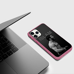 Чехол iPhone 11 Pro матовый Ислам Махачев - ММА, цвет: 3D-малиновый — фото 2