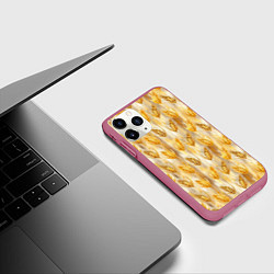 Чехол iPhone 11 Pro матовый Золотая нива, цвет: 3D-малиновый — фото 2