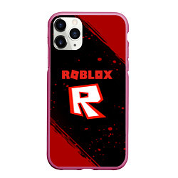 Чехол iPhone 11 Pro матовый Roblox текстура мобайл гейм, цвет: 3D-малиновый