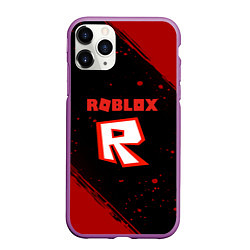 Чехол iPhone 11 Pro матовый Roblox текстура мобайл гейм, цвет: 3D-фиолетовый