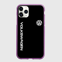 Чехол iPhone 11 Pro матовый Volkswagen logo white, цвет: 3D-фиолетовый