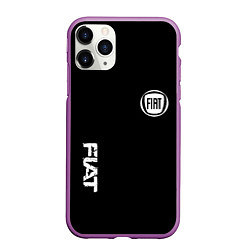 Чехол iPhone 11 Pro матовый FIAT logo white auto, цвет: 3D-фиолетовый