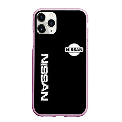 Чехол iPhone 11 Pro матовый Nissan logo white auto, цвет: 3D-розовый