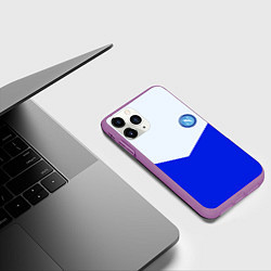 Чехол iPhone 11 Pro матовый Napoli fc geometry, цвет: 3D-фиолетовый — фото 2
