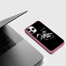 Чехол iPhone 11 Pro матовый Gussi - two skeletons of a goose, цвет: 3D-малиновый — фото 2