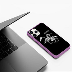 Чехол iPhone 11 Pro матовый Gussi - two skeletons of a goose, цвет: 3D-фиолетовый — фото 2