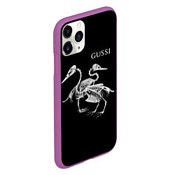 Чехол iPhone 11 Pro матовый Gussi - two skeletons of a goose, цвет: 3D-фиолетовый — фото 2