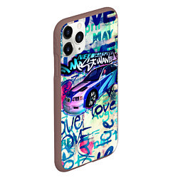 Чехол iPhone 11 Pro матовый NFS Most Wanted graffitti, цвет: 3D-коричневый — фото 2