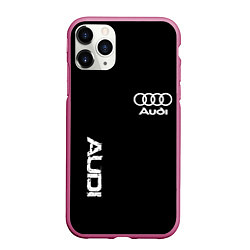 Чехол iPhone 11 Pro матовый AUDI sport white, цвет: 3D-малиновый