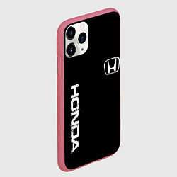 Чехол iPhone 11 Pro матовый Honda white logo auto, цвет: 3D-малиновый — фото 2