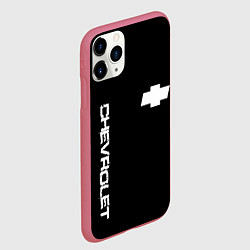 Чехол iPhone 11 Pro матовый Chevrolet white logo auto, цвет: 3D-малиновый — фото 2