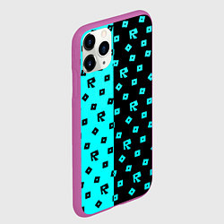 Чехол iPhone 11 Pro матовый Roblox mobile game pattern, цвет: 3D-фиолетовый — фото 2