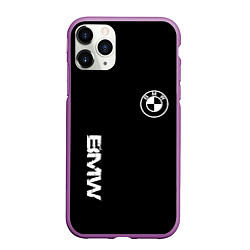 Чехол iPhone 11 Pro матовый BMW logo white auto, цвет: 3D-фиолетовый