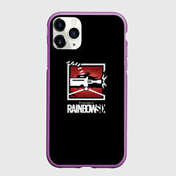 Чехол iPhone 11 Pro матовый Rainbow six action ubisoft, цвет: 3D-фиолетовый