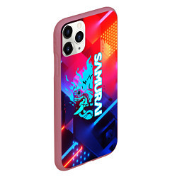 Чехол iPhone 11 Pro матовый Samurai neon game, цвет: 3D-малиновый — фото 2