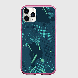 Чехол iPhone 11 Pro матовый Яркий абстрактный узор для спорта, цвет: 3D-малиновый