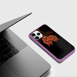 Чехол iPhone 11 Pro матовый Кровавый барон: ребят смотрите я черешня, цвет: 3D-фиолетовый — фото 2