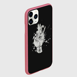Чехол iPhone 11 Pro матовый Глаза и дым, цвет: 3D-малиновый — фото 2