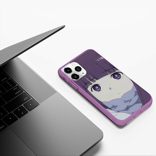 Чехол iPhone 11 Pro матовый Sousou no Frieren Ферн sad face / 3D-Фиолетовый – фото 3