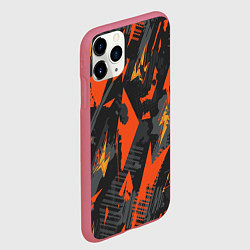 Чехол iPhone 11 Pro матовый Яркий абстрактный узор для спорта, цвет: 3D-малиновый — фото 2