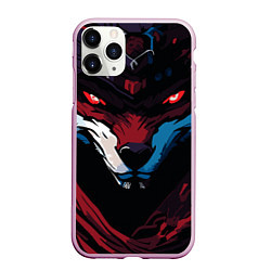 Чехол iPhone 11 Pro матовый Злая лиса с красными глазами в стиле манга - angry, цвет: 3D-розовый